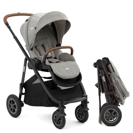 joie Buggy & Sportwagen Versatrax bis 22 kg belastbar - umsetzbare Sitzeinheit, Adapter & Regenschutz - Pebble