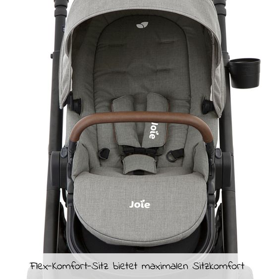 joie Buggy & Sportwagen Versatrax bis 22 kg belastbar - umsetzbare Sitzeinheit, Adapter & Regenschutz - Pebble