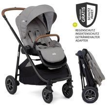 Passeggino Versatrax fino a 22 kg - unità di seduta convertibile, adattatore e pacchetto accessori XXL - Flanella grigia