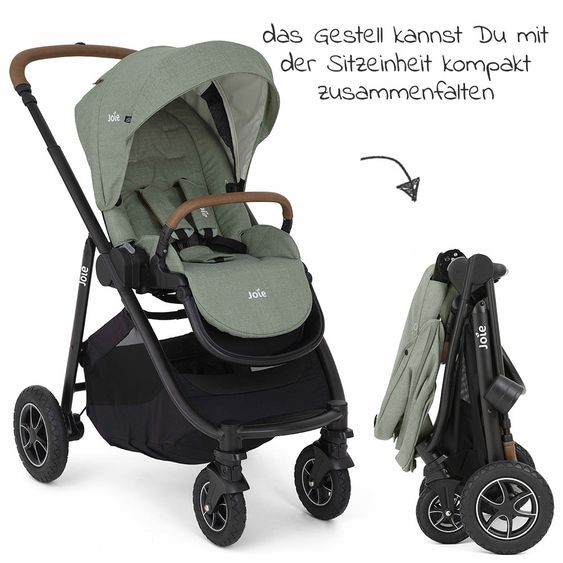 joie Passeggino Versatrax fino a 22 kg - unità di seduta convertibile, adattatore e pacchetto accessori XXL - Laurel