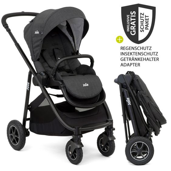 joie Versatrax buggy & stroller loadable up to 22 kg - convertible seat unit, adapter, & XXL accessory pack - Pavement