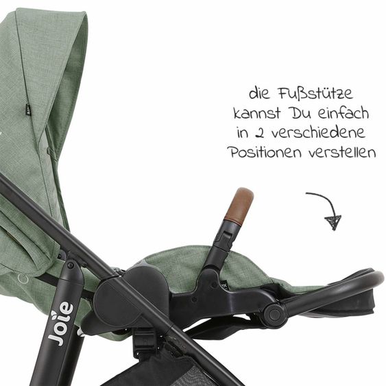 joie Buggy & Sportwagen Versatrax bis 22 kg belastbar- umsetzbare Sitzeinheit, Regenschutz, Fußsack & Handmuff - Laurel