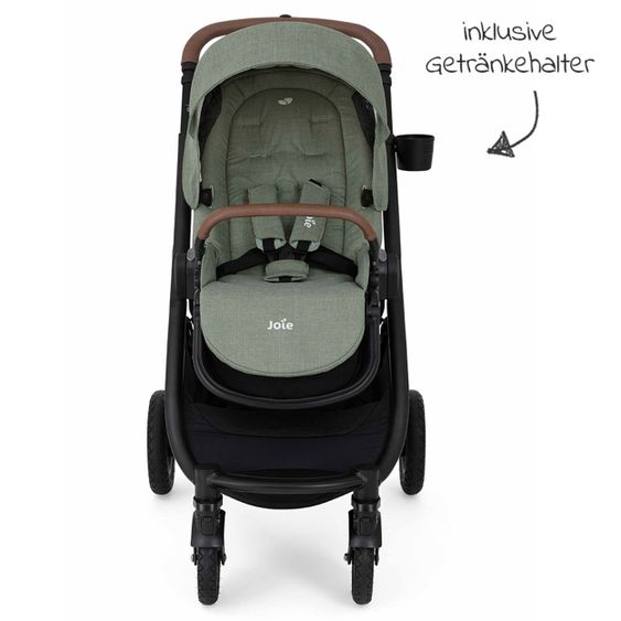 joie Buggy & Sportwagen Versatrax bis 22 kg belastbar- umsetzbare Sitzeinheit, Regenschutz, Fußsack & Handmuff - Laurel