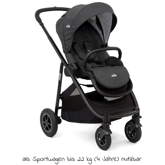 joie Buggy & Sportwagen Versatrax bis 22 kg belastbar- umsetzbare Sitzeinheit, Regenschutz, Fußsack & Handmuff - Pavement
