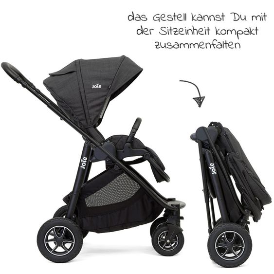 joie Buggy & Sportwagen Versatrax bis 22 kg belastbar- umsetzbare Sitzeinheit, Regenschutz, Fußsack & Handmuff - Pavement