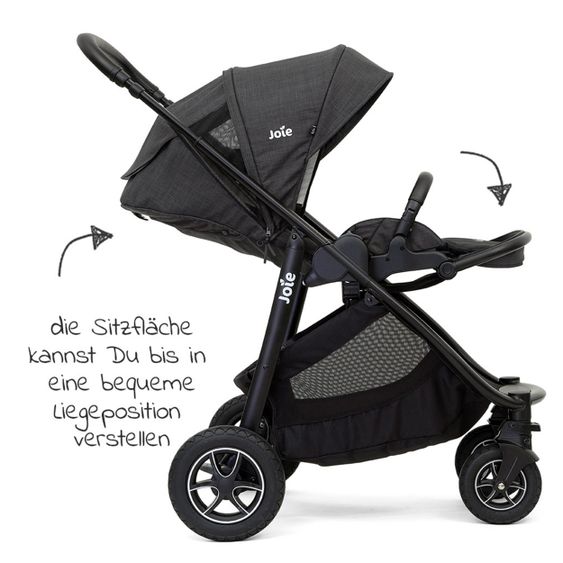 joie Buggy & Sportwagen Versatrax bis 22 kg belastbar- umsetzbare Sitzeinheit, Regenschutz, Fußsack & Handmuff - Pavement