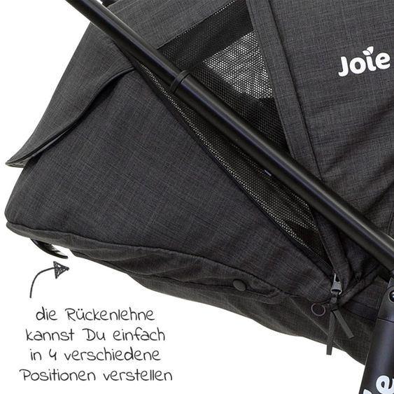 joie Buggy & Sportwagen Versatrax bis 22 kg belastbar- umsetzbare Sitzeinheit, Regenschutz, Fußsack & Handmuff - Pavement