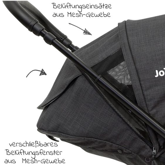 joie Buggy & Sportwagen Versatrax bis 22 kg belastbar- umsetzbare Sitzeinheit, Regenschutz, Fußsack & Handmuff - Pavement