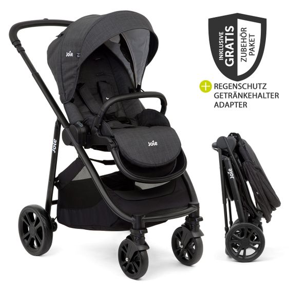 joie Buggy & Sportwagen Versatrax E bis 22 kg umsetzbare Sitzeinheit + Getränkehalter, Adapter & Regenschutz - Pavement