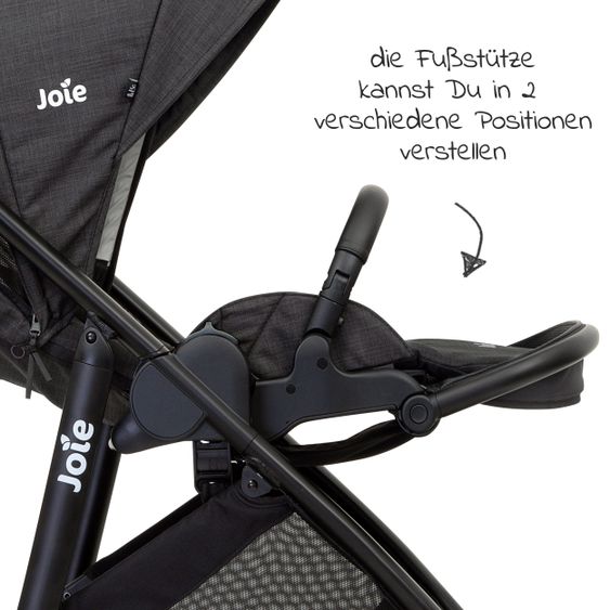 joie Buggy & Sportwagen Versatrax E bis 22 kg umsetzbare Sitzeinheit + Getränkehalter, Adapter & Regenschutz - Pavement