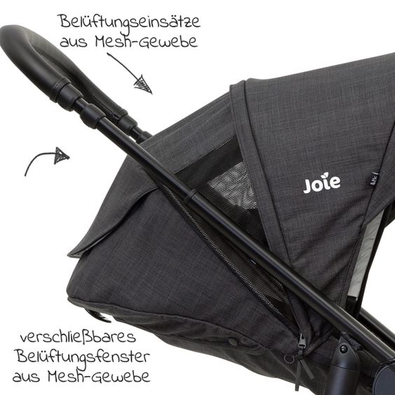 joie Buggy & Sportwagen Versatrax E bis 22 kg umsetzbare Sitzeinheit + Getränkehalter, Adapter & Regenschutz - Pavement