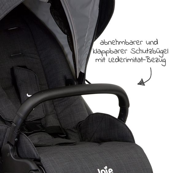 joie Buggy & Sportwagen Versatrax E bis 22 kg umsetzbare Sitzeinheit + Getränkehalter, Adapter & Regenschutz - Pavement