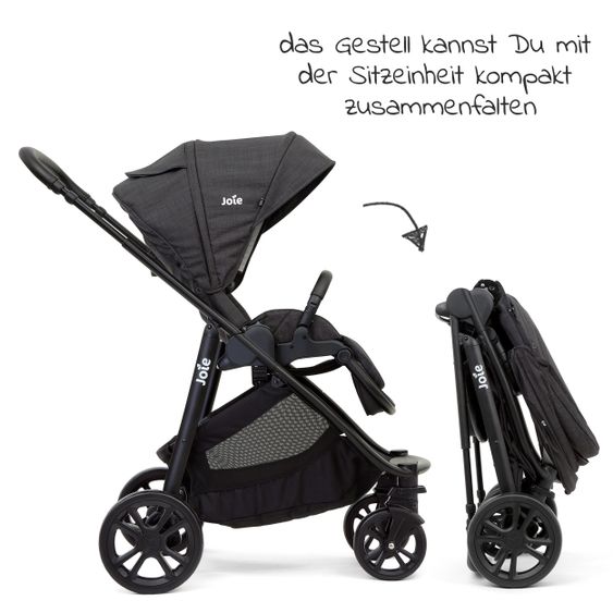 joie Buggy & Sportwagen Versatrax E bis 22 kg umsetzbare Sitzeinheit + Getränkehalter, Adapter & Regenschutz - Pavement