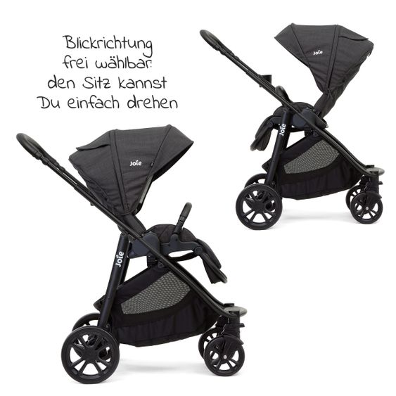 joie Buggy & Sportwagen Versatrax E bis 22 kg umsetzbare Sitzeinheit + Getränkehalter, Adapter & Regenschutz - Pavement