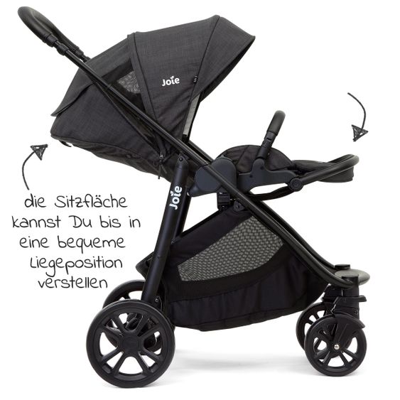 joie Buggy & Sportwagen Versatrax E bis 22 kg umsetzbare Sitzeinheit + Getränkehalter, Adapter & Regenschutz - Pavement