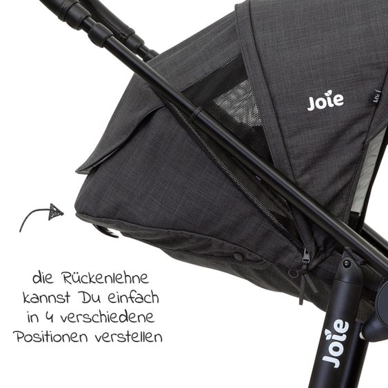 joie Buggy & Sportwagen Versatrax E bis 22 kg umsetzbare Sitzeinheit + Getränkehalter, Adapter & Regenschutz - Pavement