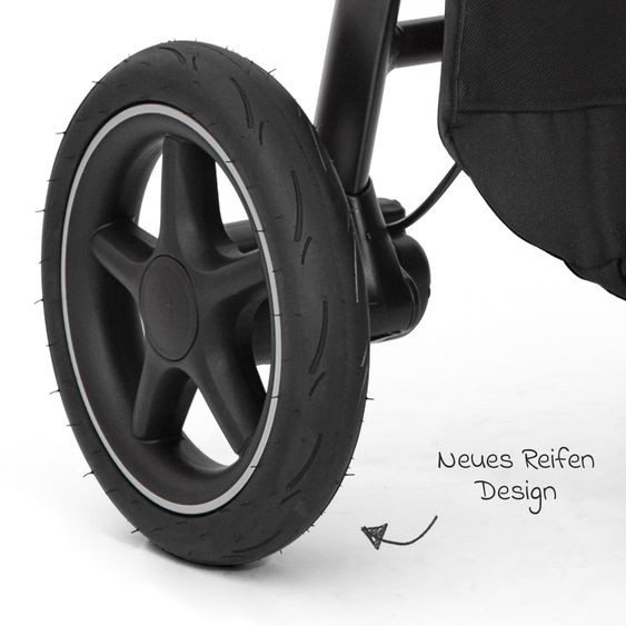 joie Buggy & pushchair Versatrax with new tire design - loadable up to 22 kg with telescopic push bar, convertible seat unit, adapter & rain cover - Moonlight