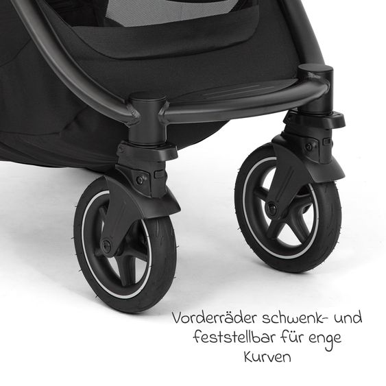 joie Buggy & pushchair Versatrax with new tire design - loadable up to 22 kg with telescopic push bar, convertible seat unit, adapter & rain cover - Moonlight