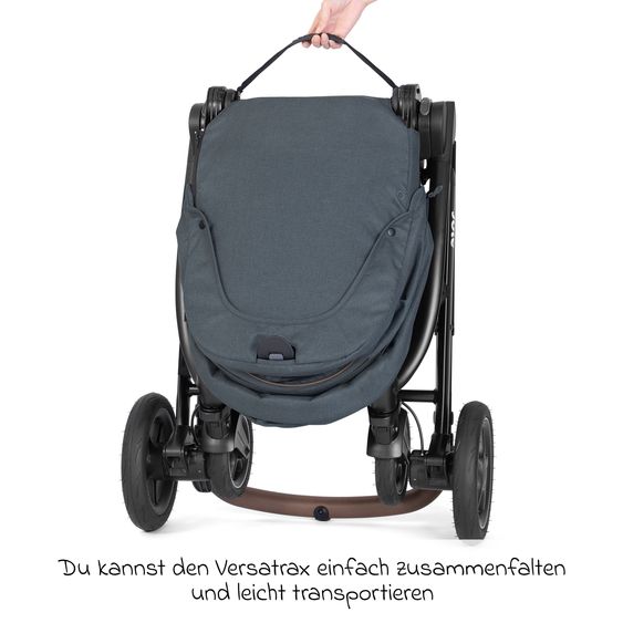 joie Buggy & pushchair Versatrax with new tire design - loadable up to 22 kg with telescopic push bar, convertible seat unit, adapter & rain cover - Moonlight