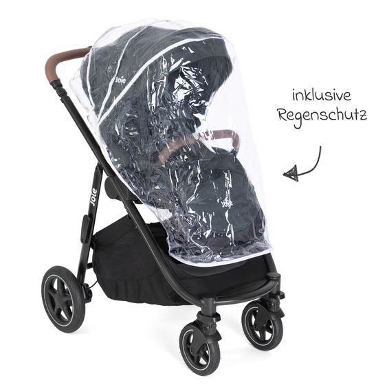 joie Buggy & pushchair Versatrax with new tire design - loadable up to 22 kg with telescopic push bar, convertible seat unit, adapter & rain cover - Moonlight