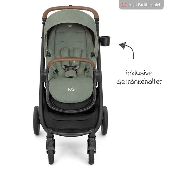 joie Buggy & pushchair Versatrax with new tire design - loadable up to 22 kg with telescopic push bar, convertible seat unit, adapter & rain cover - Moonlight