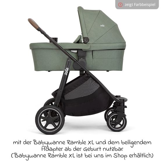 joie Buggy & pushchair Versatrax with new tire design - loadable up to 22 kg with telescopic push bar, convertible seat unit, adapter & rain cover - Moonlight