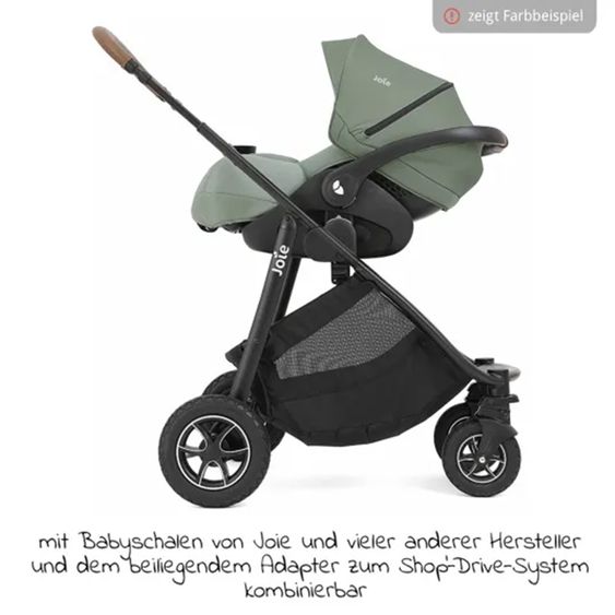 joie Buggy & pushchair Versatrax with new tire design - loadable up to 22 kg with telescopic push bar, convertible seat unit, adapter & rain cover - Moonlight