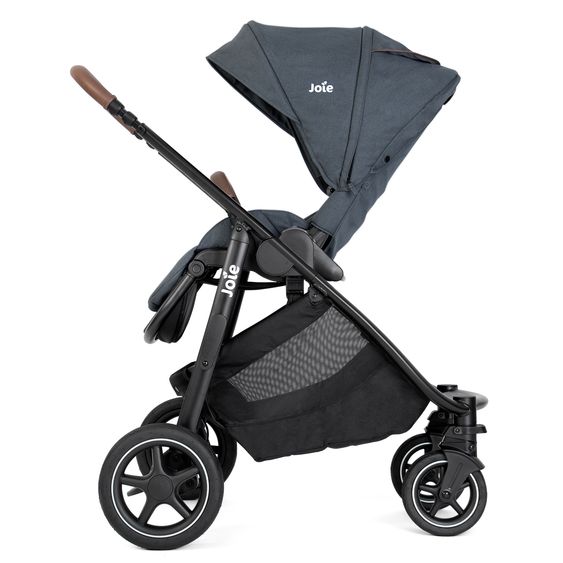 joie Buggy & pushchair Versatrax with new tire design - loadable up to 22 kg with telescopic push bar, convertible seat unit, adapter & rain cover - Moonlight