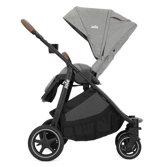 joie Passeggino Versatrax con nuovo design degli pneumatici - capacità di carico fino a 22 kg con maniglione telescopico, seggiolino convertibile, adattatore e parapioggia - Ciottolo