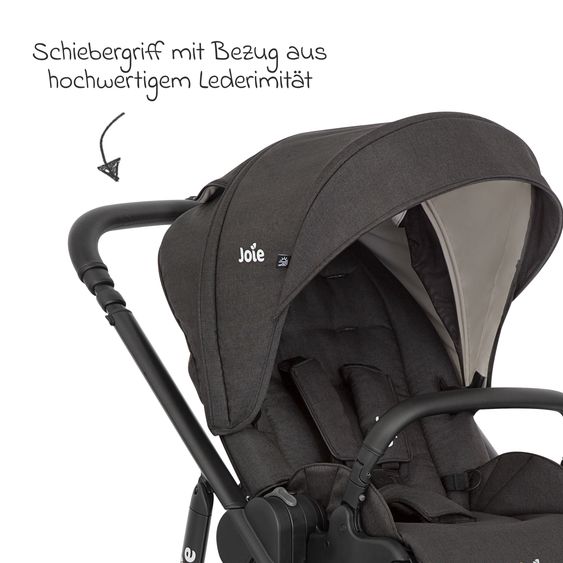 joie Buggy & Sportwagen Versatrax mit neuem Reifen-Design - bis 22 kg belastbar mit Teleskopschieber, umsetzbare Sitzeinheit, Adapter & Regenschutz - Shale