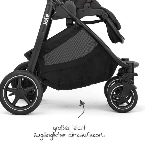 joie Buggy & Sportwagen Versatrax mit neuem Reifen-Design - bis 22 kg belastbar mit Teleskopschieber, umsetzbare Sitzeinheit, Adapter & Regenschutz - Shale