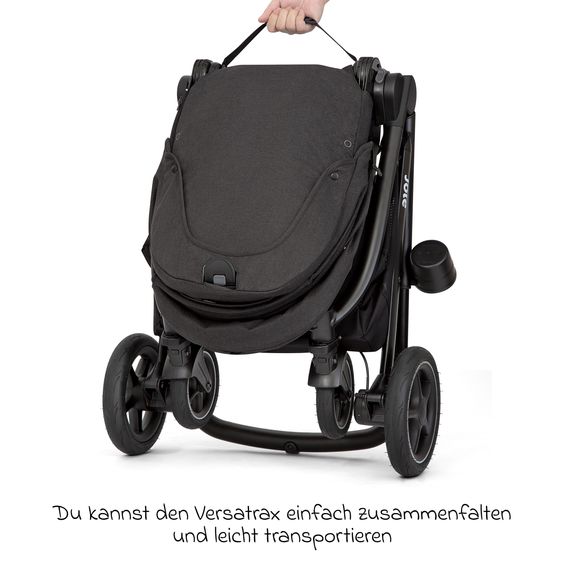 joie Buggy & Sportwagen Versatrax mit neuem Reifen-Design - bis 22 kg belastbar mit Teleskopschieber, umsetzbare Sitzeinheit, Adapter & Regenschutz - Shale