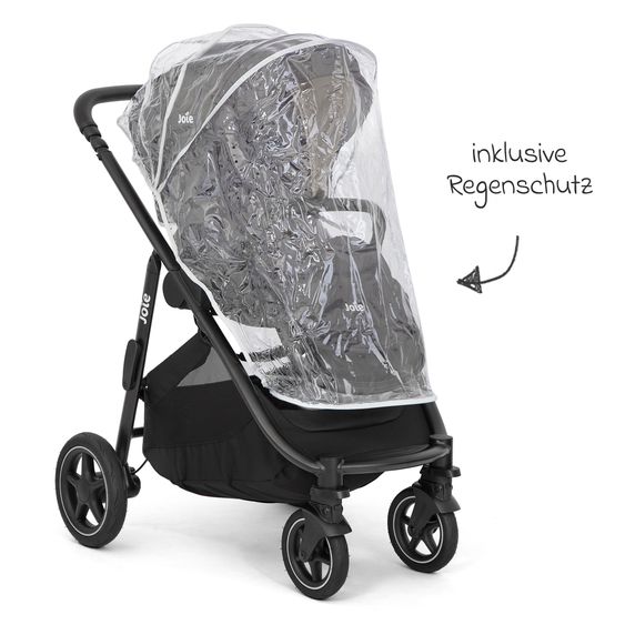 joie Buggy & Sportwagen Versatrax mit neuem Reifen-Design - bis 22 kg belastbar mit Teleskopschieber, umsetzbare Sitzeinheit, Adapter & Regenschutz - Shale