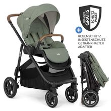 Buggy & Sportwagen Versatrax mit neuem Reifen-Design - bis 22 kg belastbar mit Teleskopschieber, umsetzbarer Sitzeinheit, Adapter, Regenschutz & XXL-Zubehörpaket - Laurel