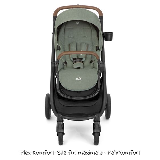 joie Buggy & Sportwagen Versatrax mit neuem Reifen-Design - bis 22 kg belastbar mit Teleskopschieber, umsetzbarer Sitzeinheit, Adapter, Regenschutz & XXL-Zubehörpaket - Laurel