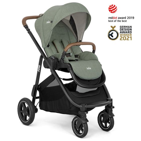 joie Buggy & Sportwagen Versatrax mit neuem Reifen-Design - bis 22 kg belastbar mit Teleskopschieber, umsetzbarer Sitzeinheit, Adapter, Regenschutz & XXL-Zubehörpaket - Laurel