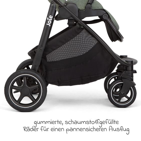 joie Buggy & Sportwagen Versatrax mit neuem Reifen-Design - bis 22 kg belastbar mit Teleskopschieber, umsetzbarer Sitzeinheit, Adapter, Regenschutz & XXL-Zubehörpaket - Laurel