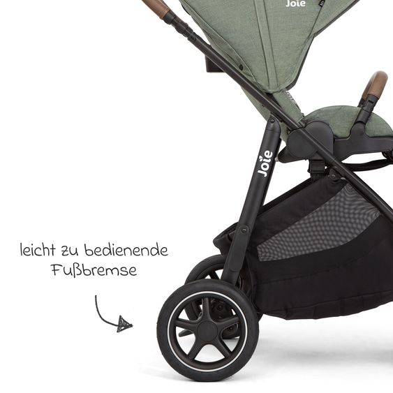 joie Buggy & Sportwagen Versatrax mit neuem Reifen-Design - bis 22 kg belastbar mit Teleskopschieber, umsetzbarer Sitzeinheit, Adapter, Regenschutz & XXL-Zubehörpaket - Laurel