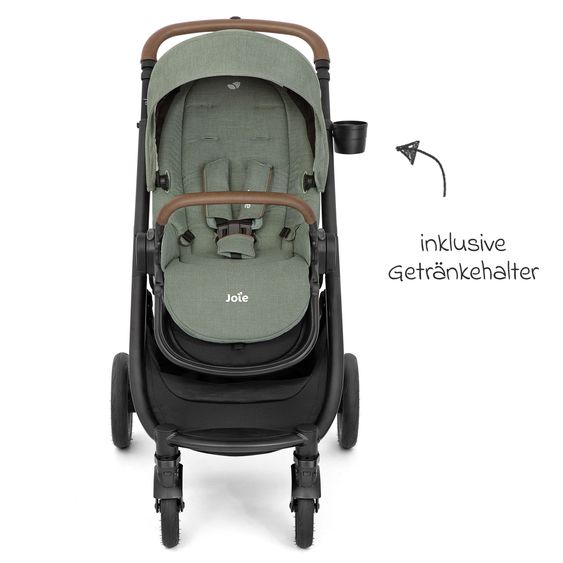 joie Buggy & Sportwagen Versatrax mit neuem Reifen-Design - bis 22 kg belastbar mit Teleskopschieber, umsetzbarer Sitzeinheit, Adapter, Regenschutz & XXL-Zubehörpaket - Laurel