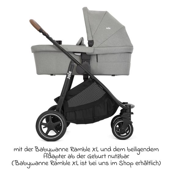 joie Buggy & pushchair Versatrax with new tire design - loadable up to 22 kg with telescopic push bar, convertible seat unit, adapter, rain cover & XXL accessory pack - Pebble