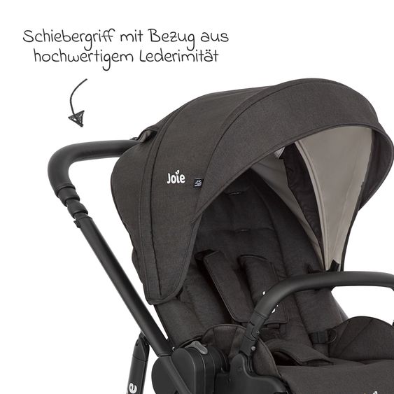 joie Buggy & Sportwagen Versatrax mit neuem Reifen-Design - bis 22 kg belastbar mit Teleskopschieber, umsetzbarer Sitzeinheit, Adapter, Regenschutz & XXL-Zubehörpaket - Shale
