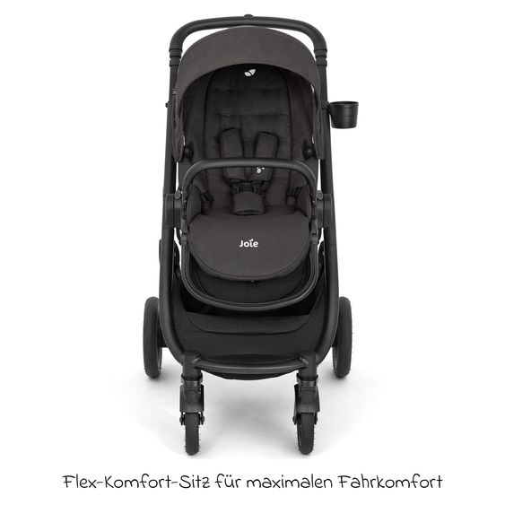 joie Buggy & Sportwagen Versatrax mit neuem Reifen-Design - bis 22 kg belastbar mit Teleskopschieber, umsetzbarer Sitzeinheit, Adapter, Regenschutz & XXL-Zubehörpaket - Shale
