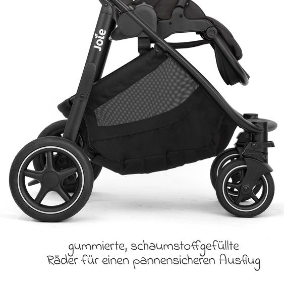 joie Buggy & Sportwagen Versatrax mit neuem Reifen-Design - bis 22 kg belastbar mit Teleskopschieber, umsetzbarer Sitzeinheit, Adapter, Regenschutz & XXL-Zubehörpaket - Shale