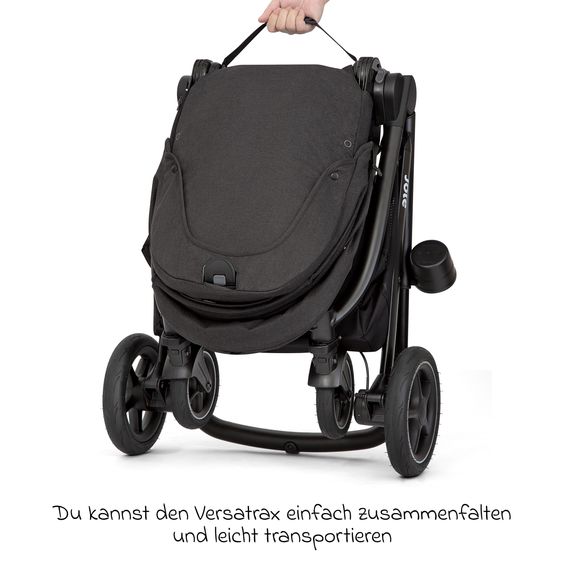 joie Buggy & Sportwagen Versatrax mit neuem Reifen-Design - bis 22 kg belastbar mit Teleskopschieber, umsetzbarer Sitzeinheit, Adapter, Regenschutz & XXL-Zubehörpaket - Shale