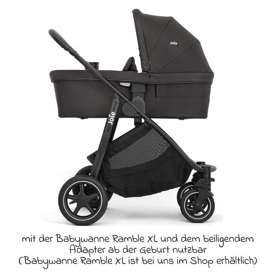joie Buggy & Sportwagen Versatrax mit neuem Reifen-Design - bis 22 kg belastbar mit Teleskopschieber, umsetzbarer Sitzeinheit, Adapter, Regenschutz & XXL-Zubehörpaket - Shale