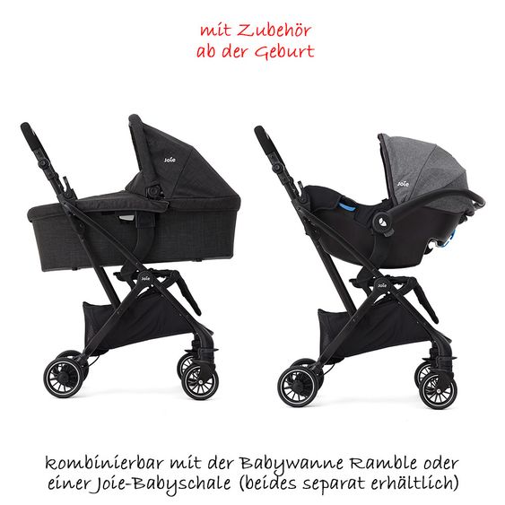 joie Buggy Tourist inkl. Adapter, Regenschutz und Transporttasche - Coal