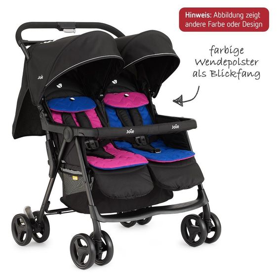 joie Geschwister- & Zwillingsbuggy AireTwin inkl. Regenschutz - Nautical Navy
