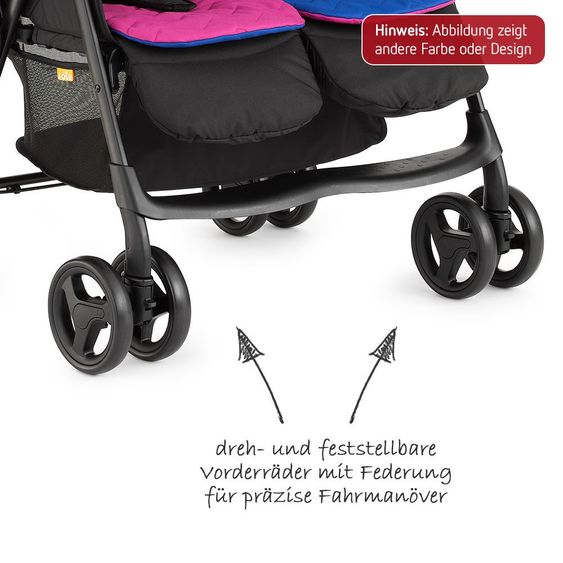 joie Geschwister- & Zwillingsbuggy AireTwin inkl. Regenschutz - Nautical Navy