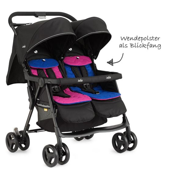 joie Geschwister- & Zwillingsbuggy AireTwin inkl. Regenschutz - Pink Blue