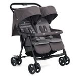 Geschwister- & Zwillingswagen Aire Twin mit Liegeposition inkl. Regenschutz & Wendesitzauflage - Dark Pewter